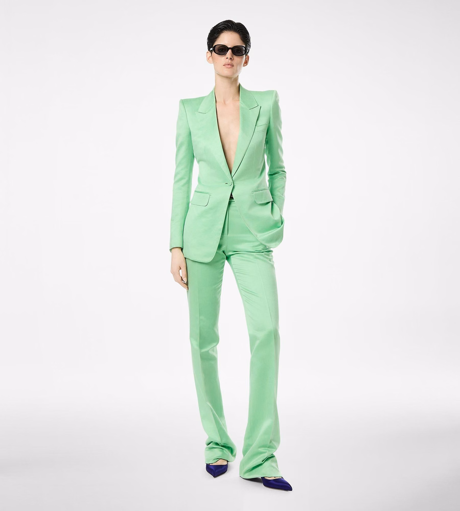 WASHED COTTON SILK BLEND DUCHESSE SINGLE BREASTED JACKET