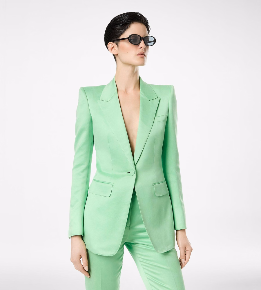 WASHED COTTON SILK BLEND DUCHESSE SINGLE BREASTED JACKET
