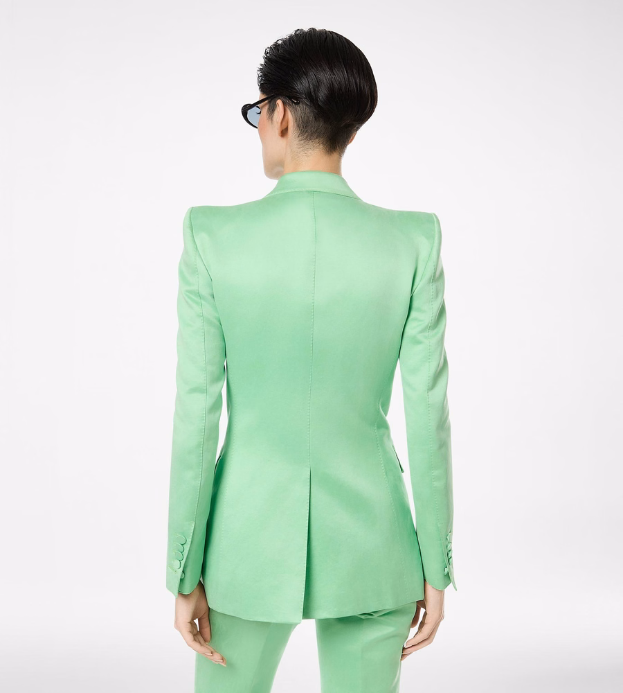 WASHED COTTON SILK BLEND DUCHESSE SINGLE BREASTED JACKET