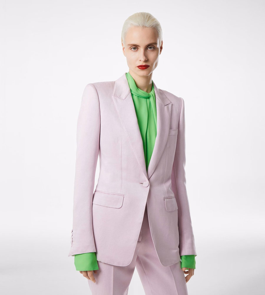WASHED COTTON SILK BLEND DUCHESSE SINGLE BREASTED JACKET