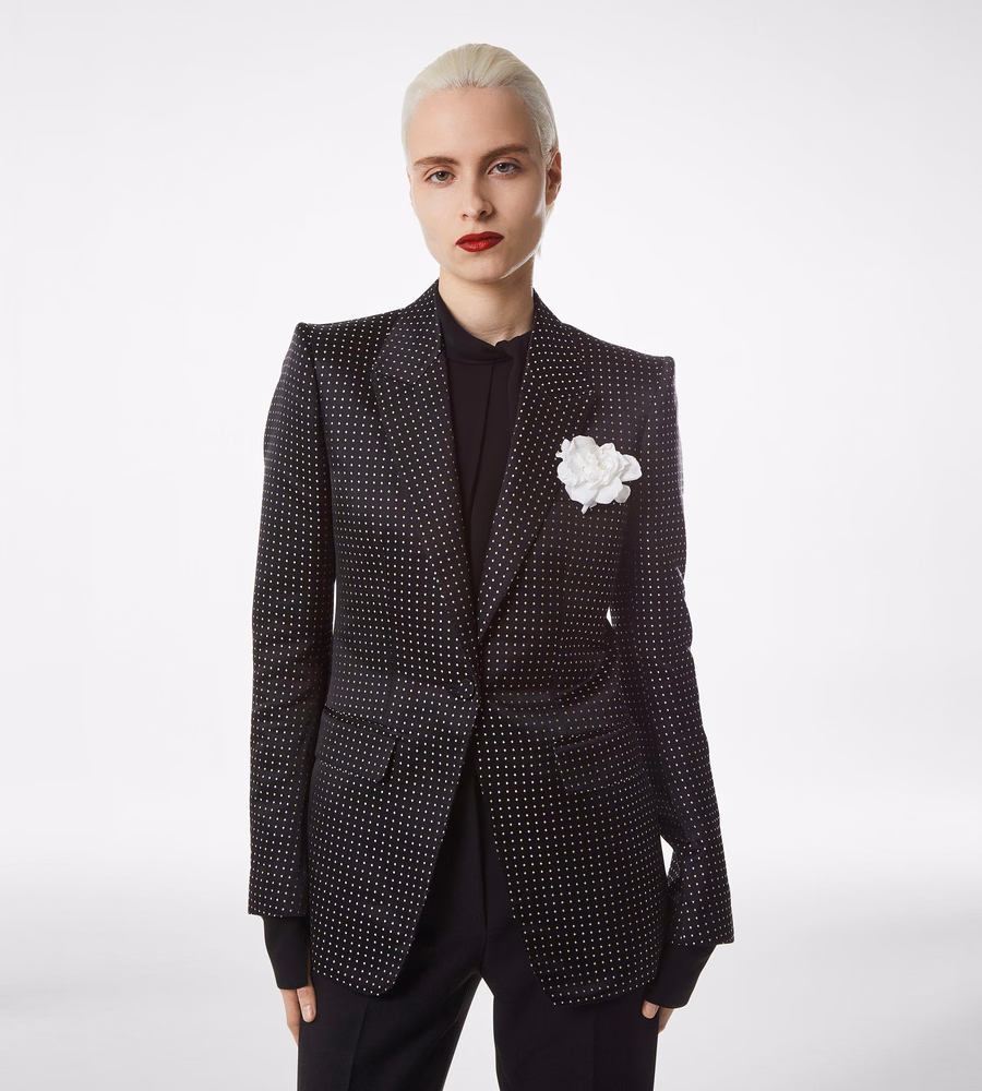 JACQUARD POLKA DOT DUCHESSE SINGLE BREASTED JACKET