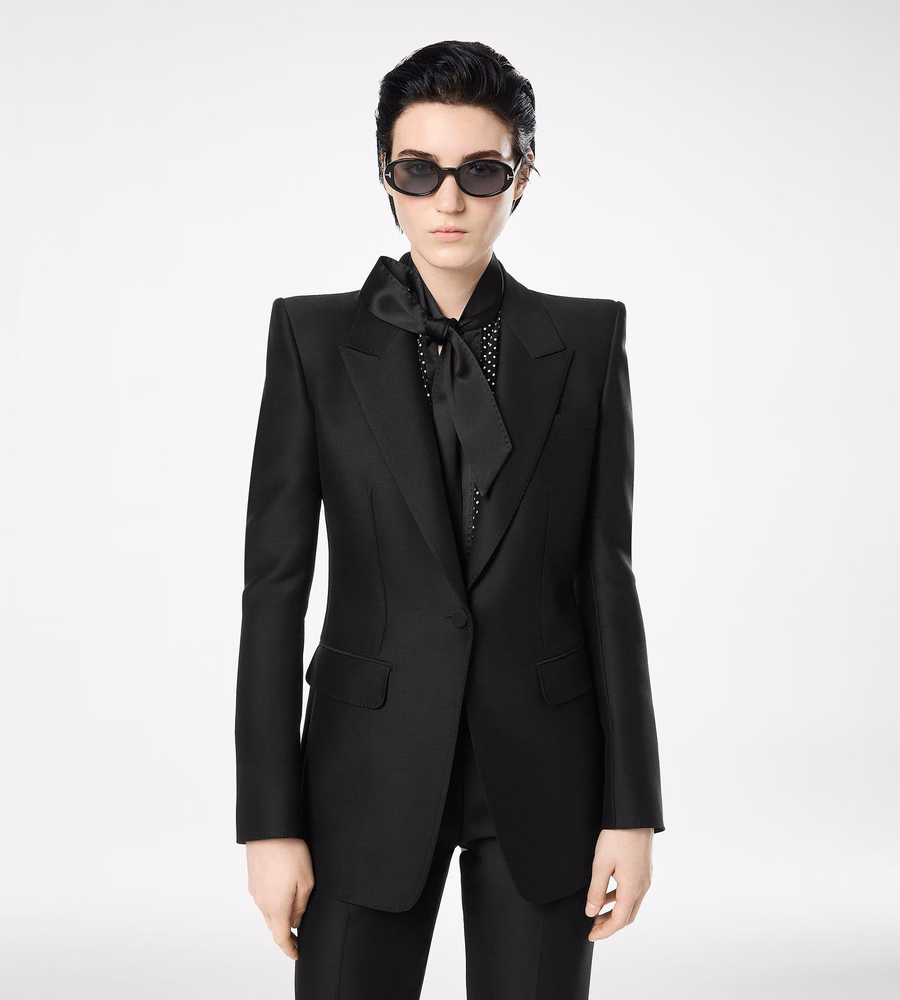 WOOL SILK RADZMIR SINGLE BREASTED PEAK LAPEL JACKET