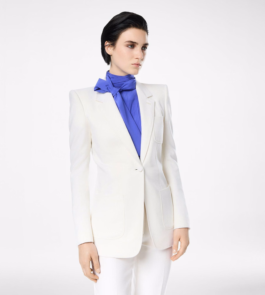 WOOL CASHMERE FLANNEL SINGLE BREASTED JACKET