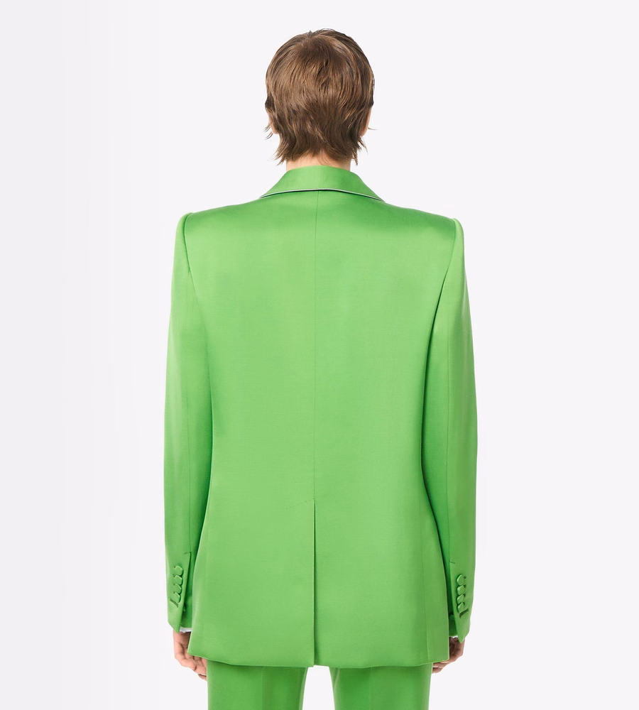 SINGLE BREASTED SHAWL LAPEL SILK WOOL JACKET