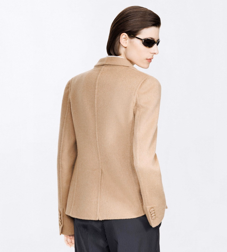 PURE CAMEL SINGLE BREASTED SHAWL LAPEL JACKET