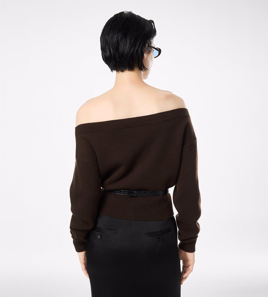 SOFT CASHMERE OPEN-NECK SHRUNKEN CARDIGAN