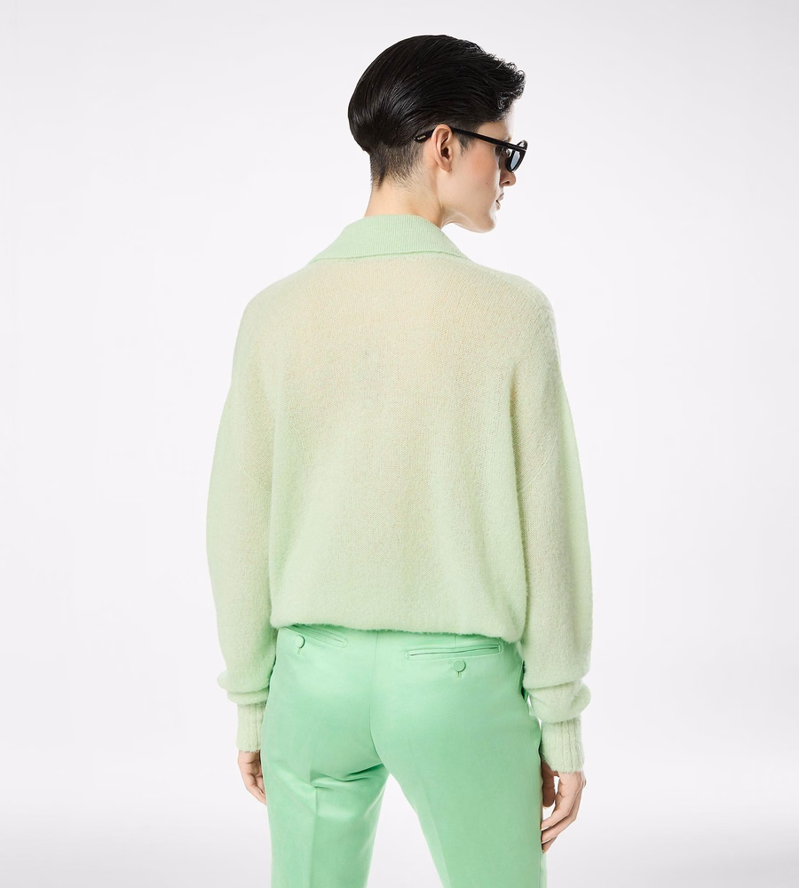 ULTRASOFT CASHMERE SILK OVERSIZED OPEN POLO COLLAR KNIT