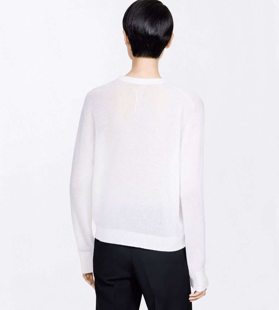 SEAMLESS CASHMERE ASYMMETRIC CREWNECK KNIT