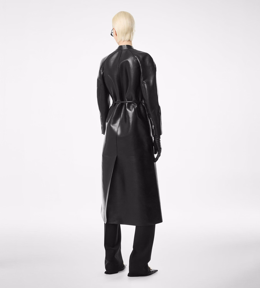 SUPPLE SOFT NAPPA AND WASHED DUCHESSE BIKER COAT