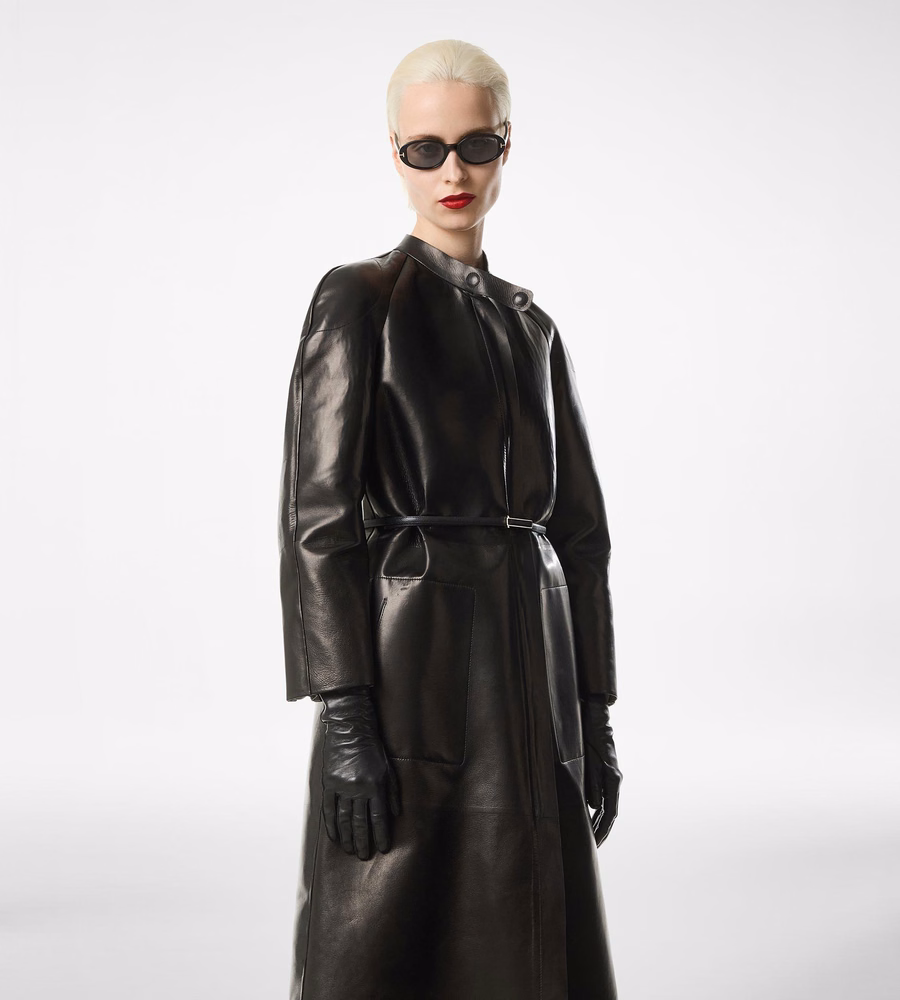 SUPPLE SOFT NAPPA AND WASHED DUCHESSE BIKER COAT