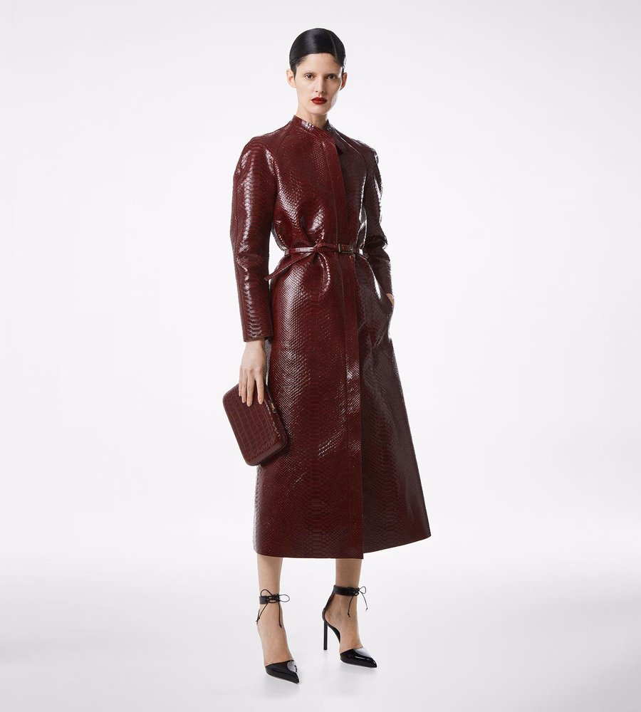 PRINTED LEATHER AND WASHED DUCHESSE BIKER COAT