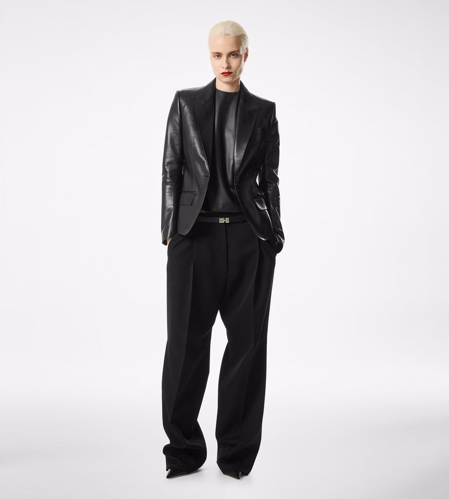 SILKY GUANTERIA LEATHER SINGLE BREASTED JACKET