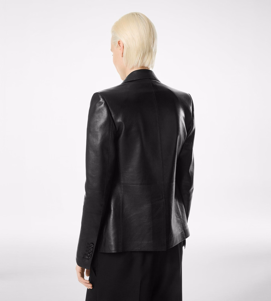 SILKY GUANTERIA LEATHER SINGLE BREASTED JACKET
