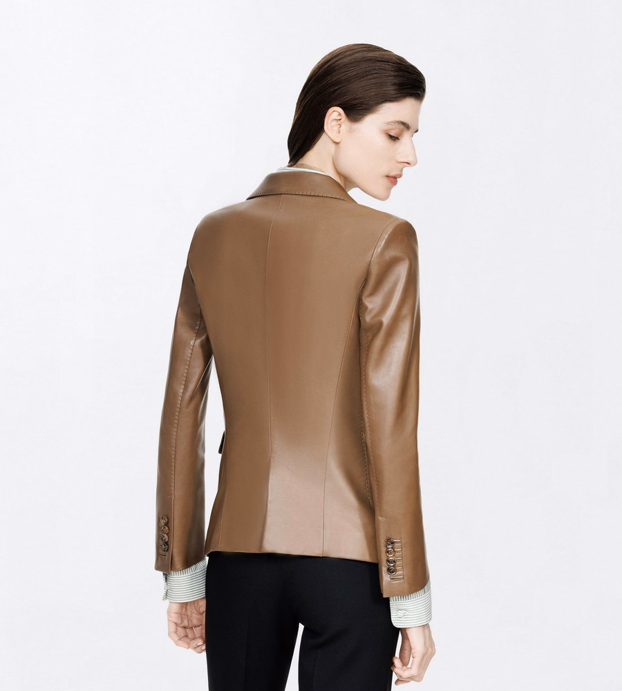 GUANTERIA LEATHER SINGLE BREASTED JACKET