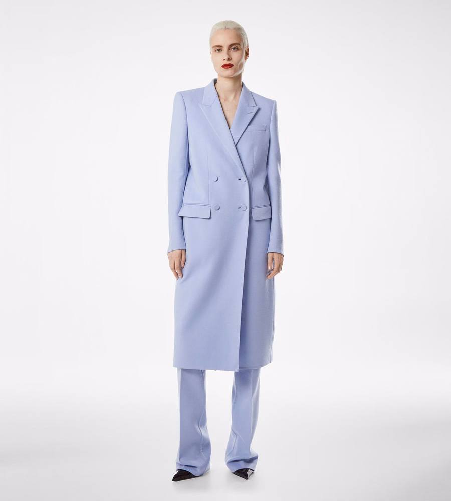DOUBLE FACE LIGHT WOOL DOUBLE BREASTED COAT