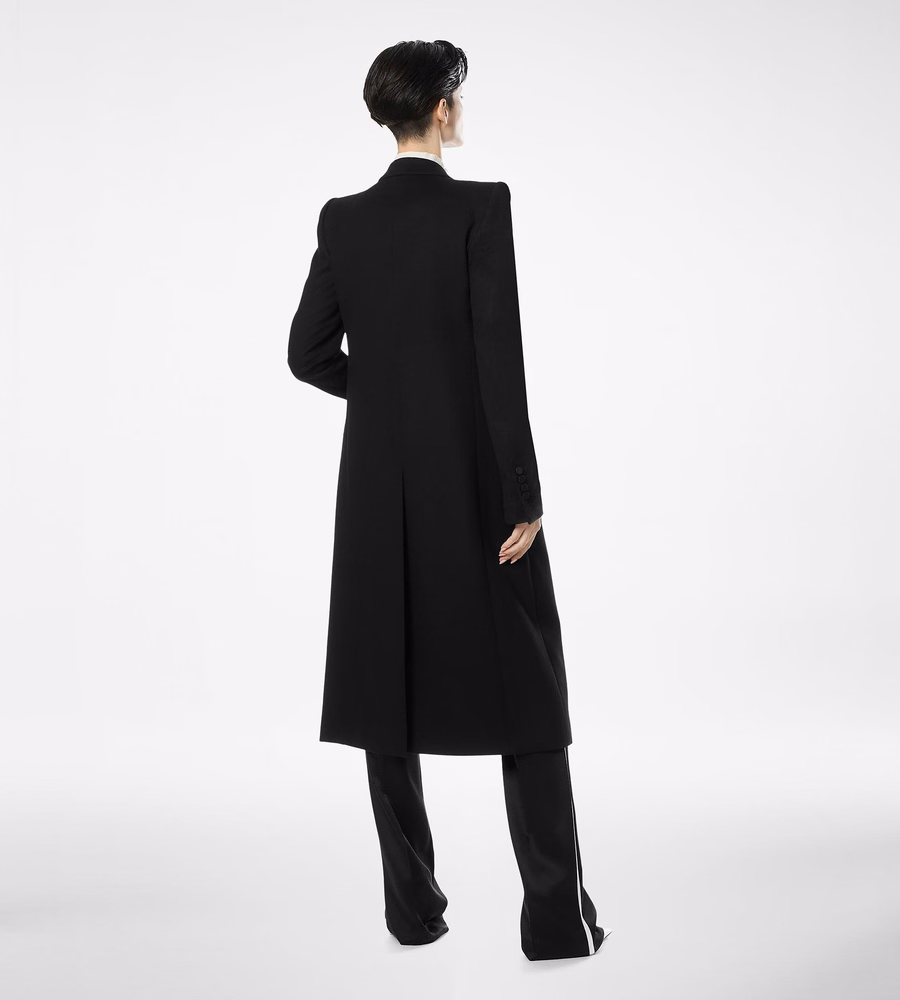 DOUBLE FACE LIGHT WOOL SINGLE BREASTED EVENING COAT