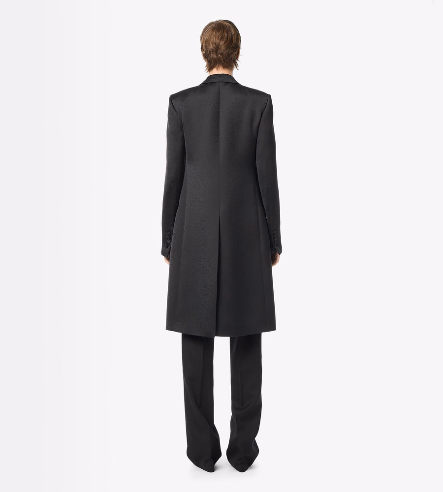 POLKA DOT SILK BLEND SINGLE BREASTED COAT