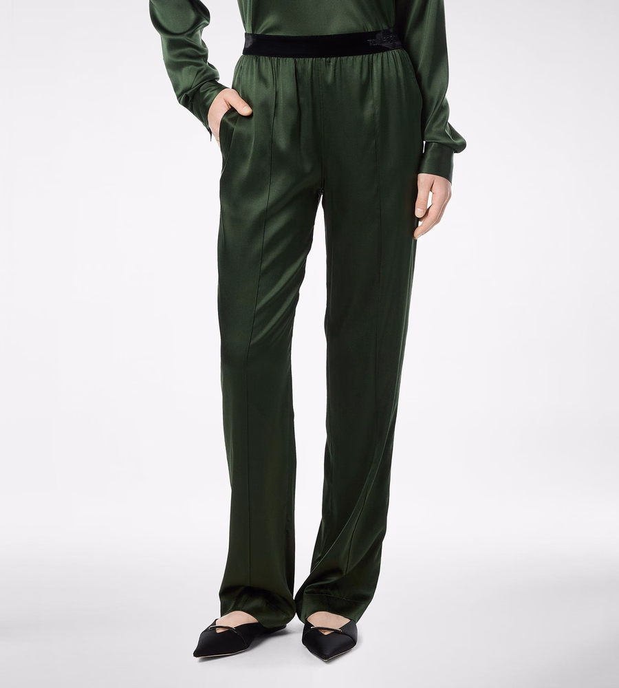 STRETCH SILK SATIN PJ PANTS