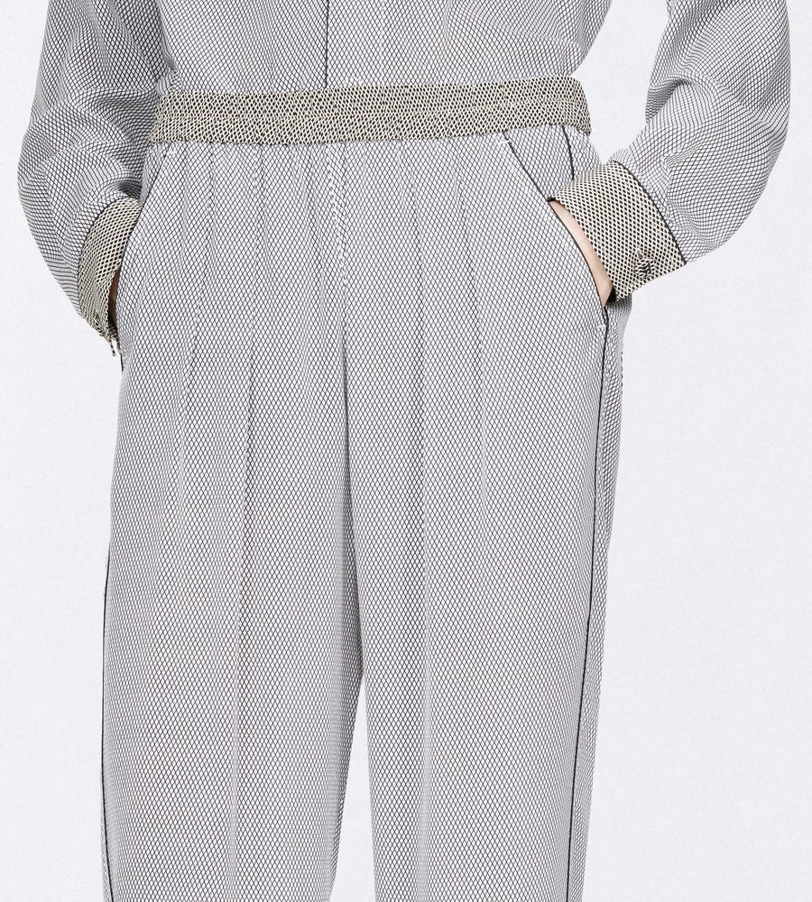 PRINTED NET CREPE DE CHINE PJ PANTS TONAL TF EMBROIDERED LOGO
