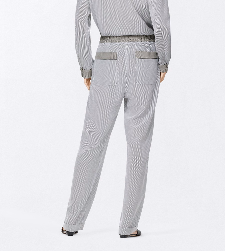 PRINTED NET CREPE DE CHINE PJ PANTS TONAL TF EMBROIDERED LOGO