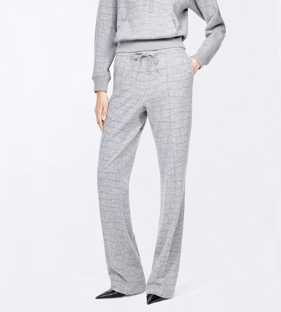 CASHMERE COTTON CROCO JACQUARD JERSEY JOGGERS