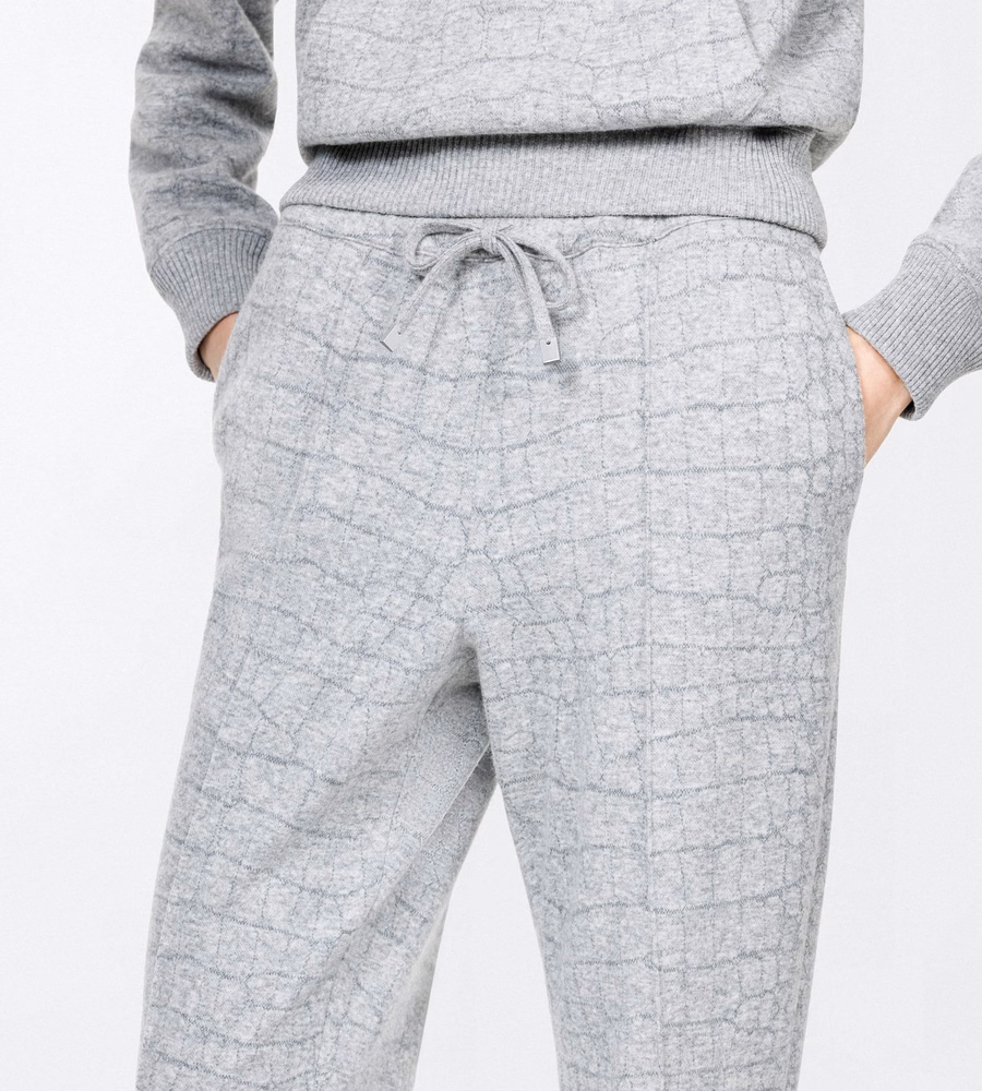 CASHMERE COTTON CROCO JACQUARD JERSEY JOGGERS