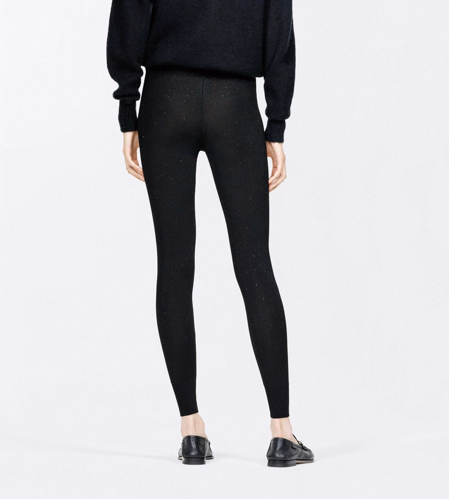 COMPACT LUREX VISCOSE MIXED RIB WITH MICRO SEQUINS LEGGINGS