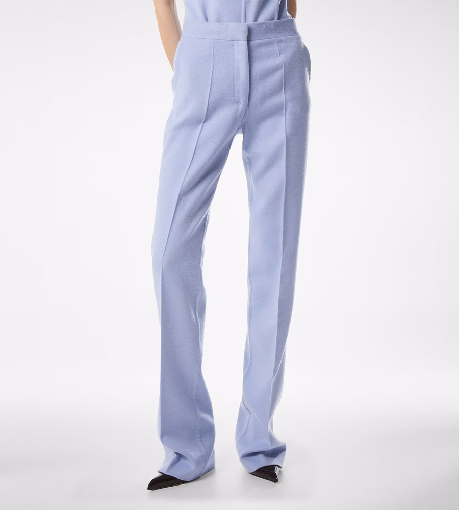 DOUBLE FACE LIGHT WOOL TAILORED STRAIGHT PANTS