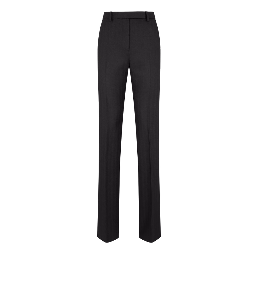 SHARP HERRINGBONE TAILORED STRAIGHT PANTS
