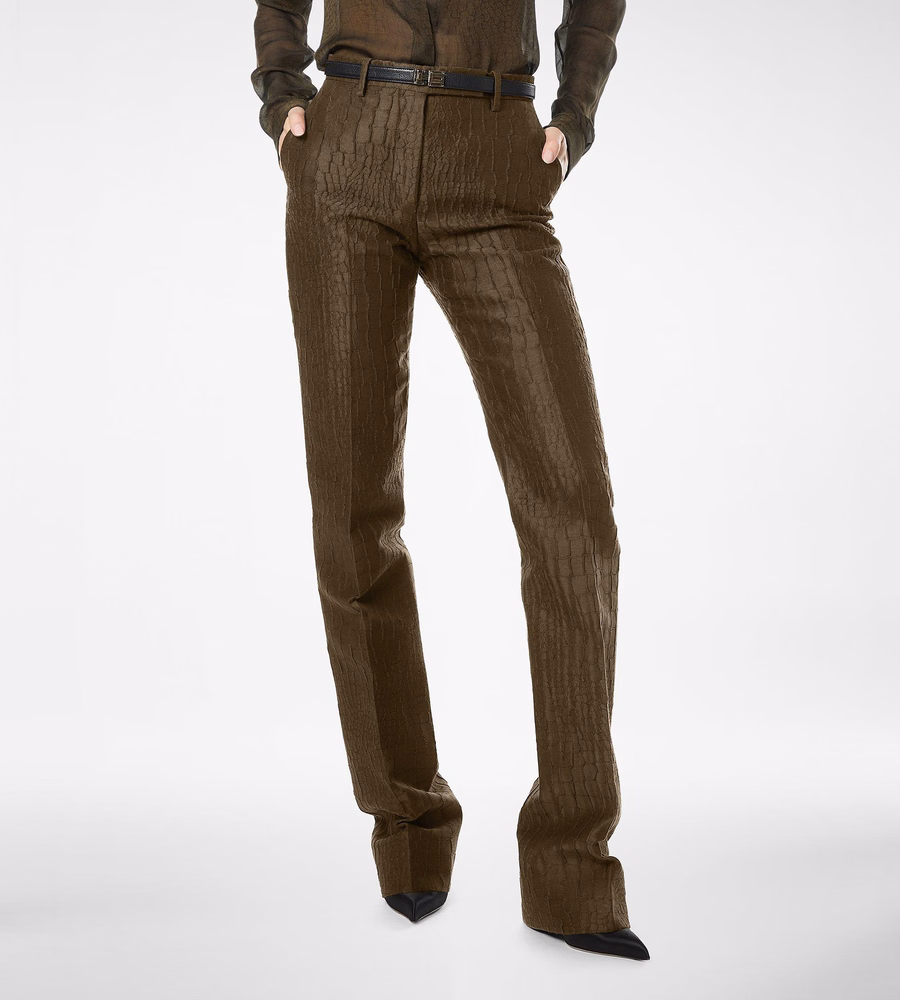 CROCO JACQUARD TAILORED STRAIGHT PANTS