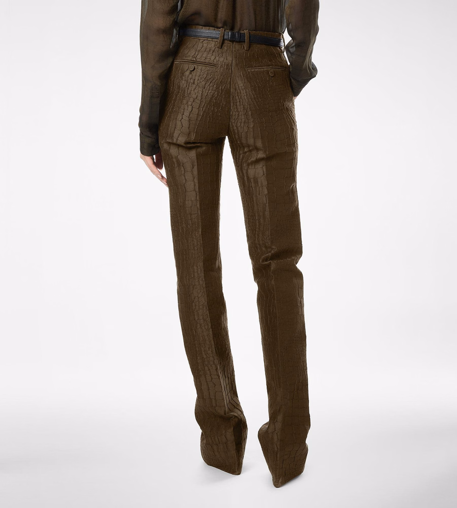 CROCO JACQUARD TAILORED STRAIGHT PANTS