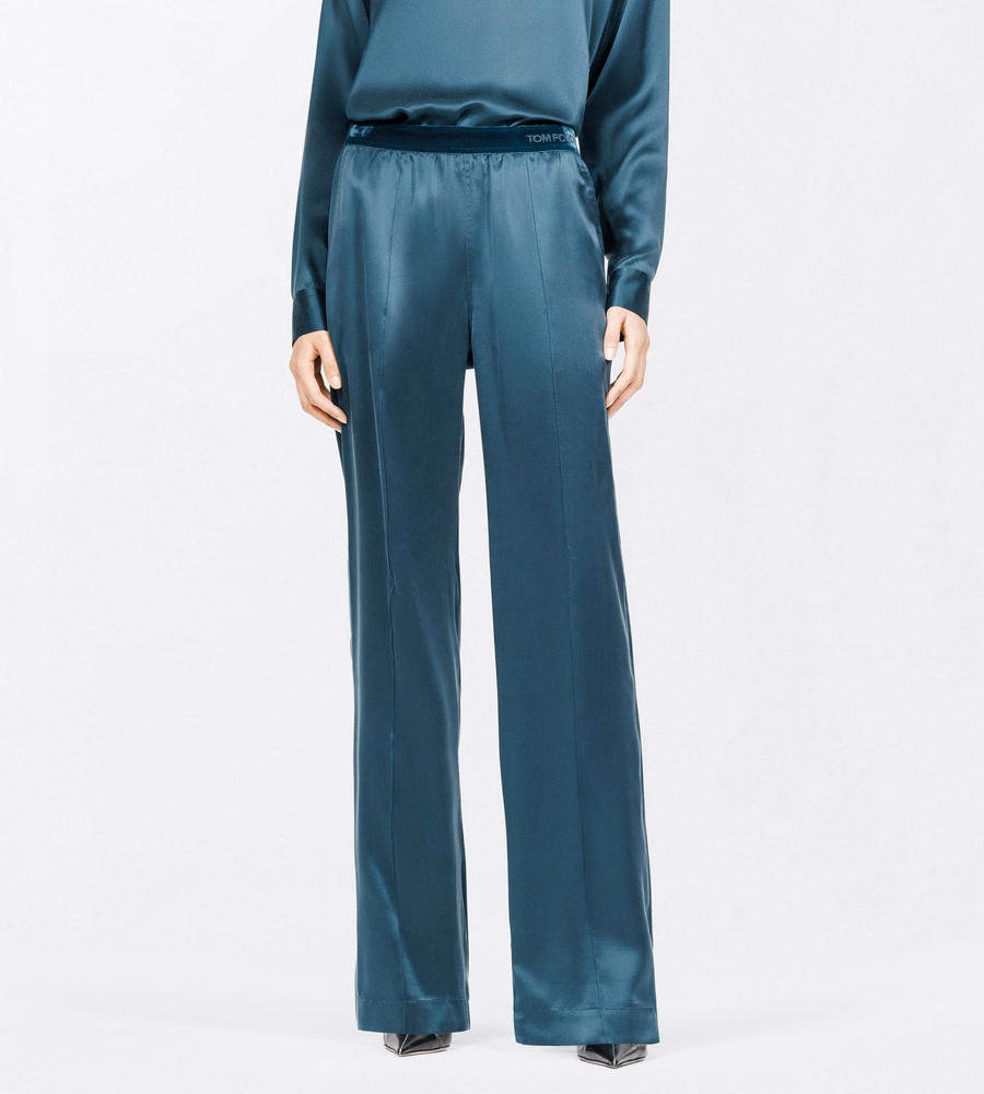 PEACH-FEEL SILK SATIN PJ PANTS