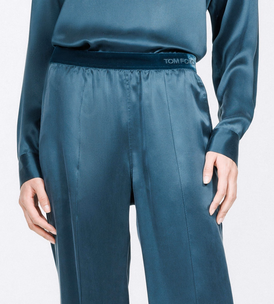 PEACH-FEEL SILK SATIN PJ PANTS