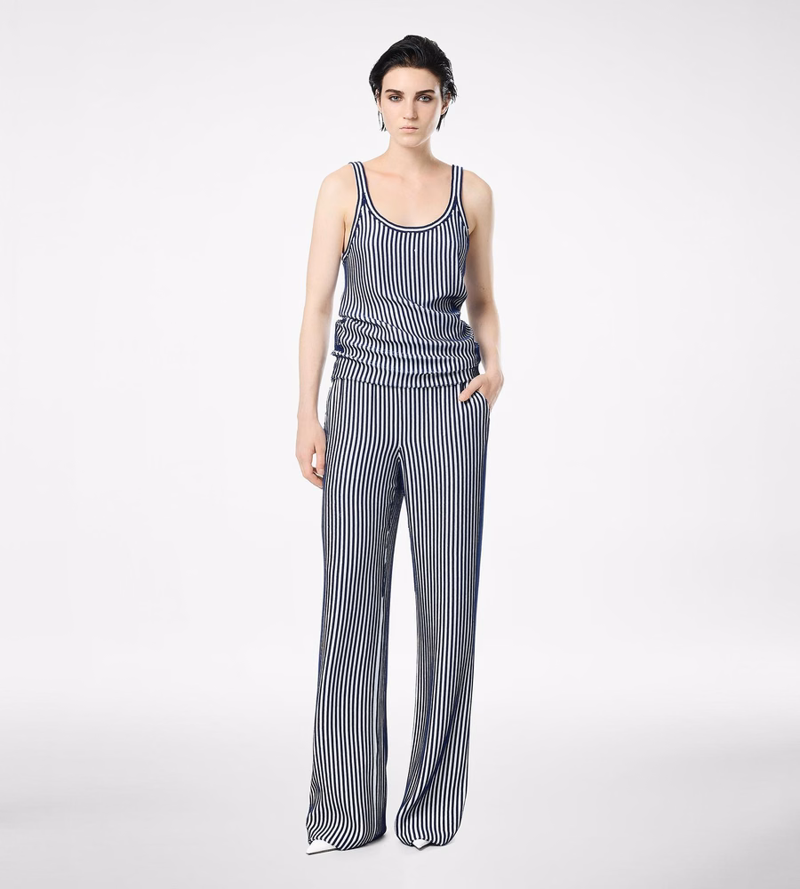 SEQUIN EMBROIDERED SILK GEORGETTE PANTS