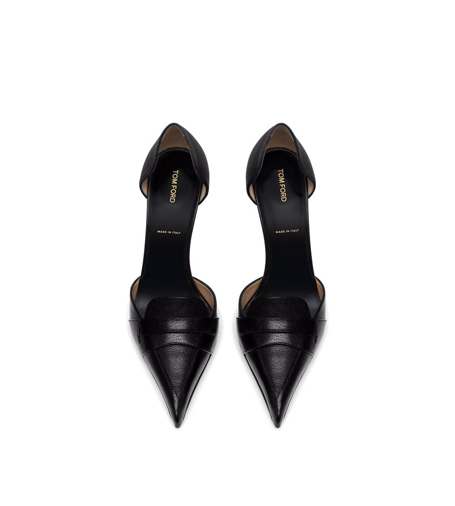 SUPPLE GRAIN LEATHER EVA D'ORSAY PUMP