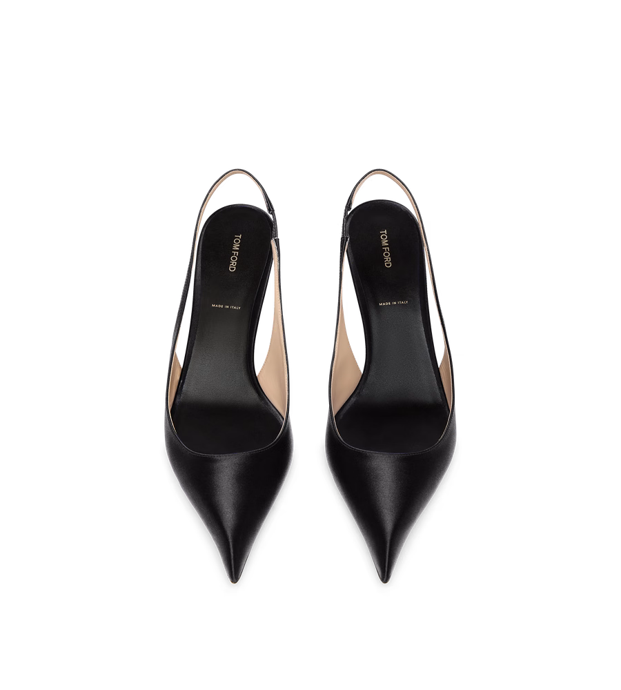 SATIN T SLINGBACK