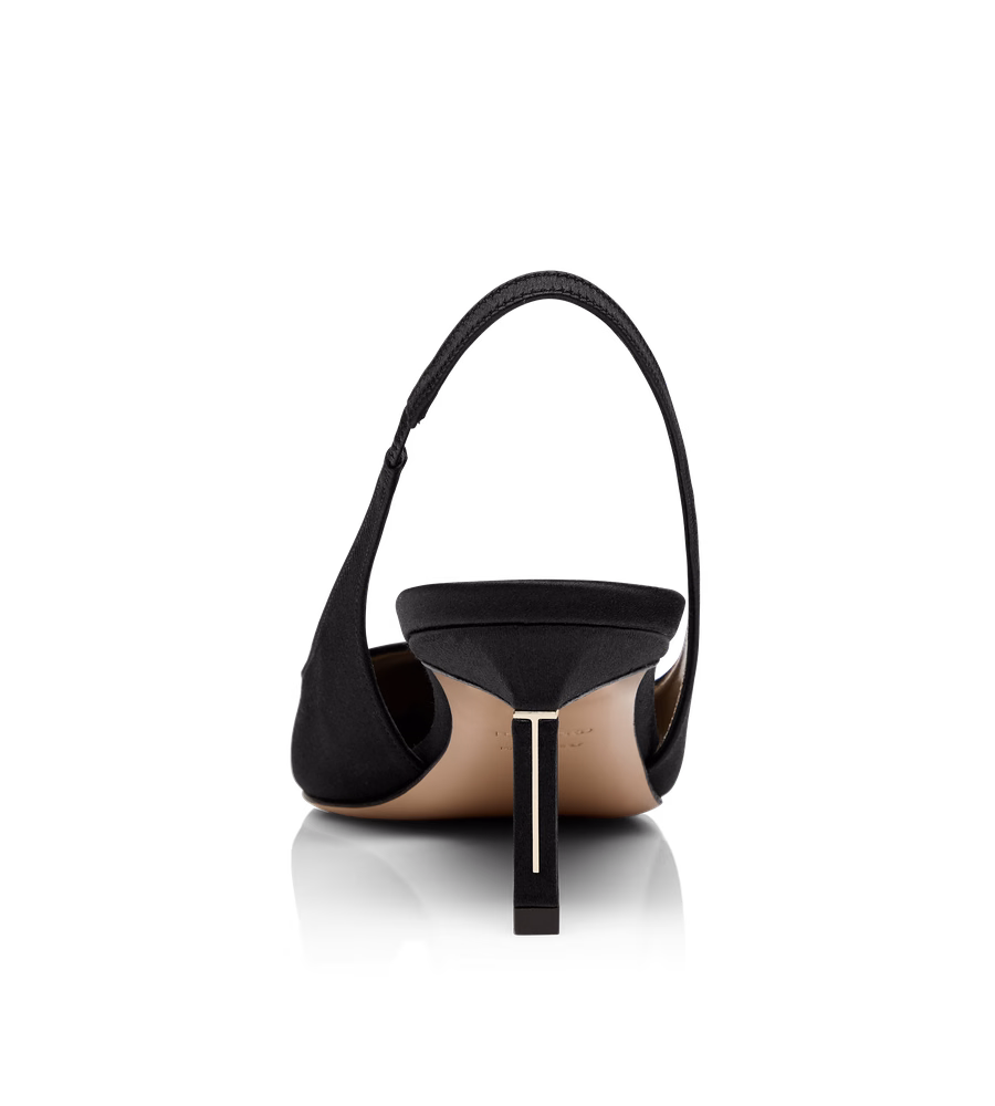 SATIN T SLINGBACK
