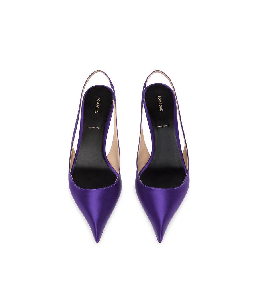 SATIN T SLINGBACK