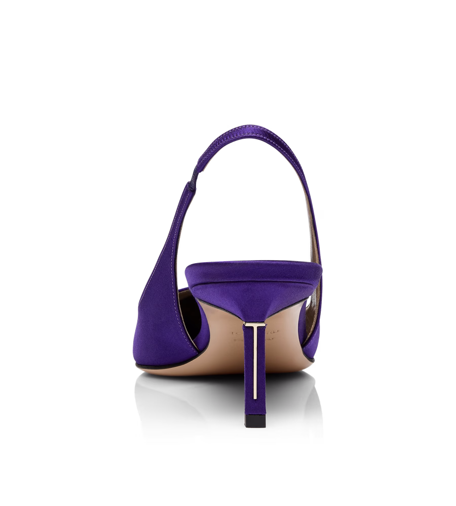 SATIN T SLINGBACK