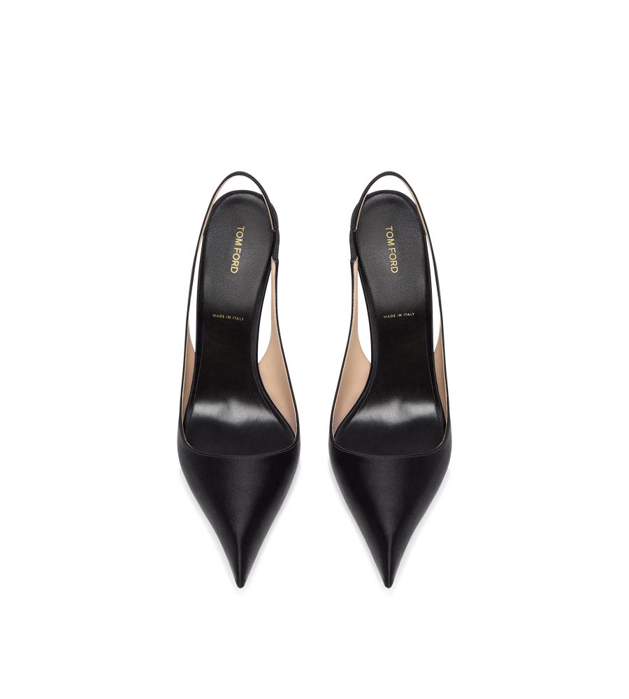 SATIN T SLINGBACK