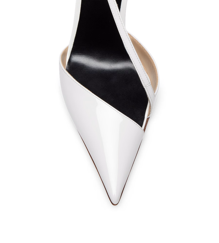 PATENT LEATHER ASYMMETRIC PUMP