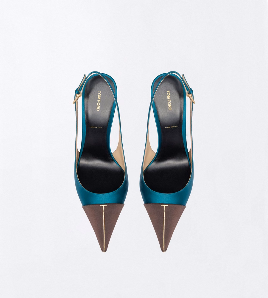 SATIN AND CRYSTAL STONES THEA SLINGBACK