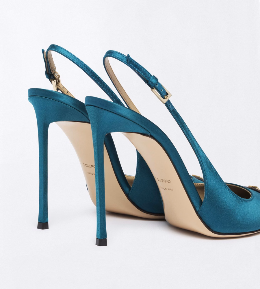 SATIN AND CRYSTAL STONES THEA SLINGBACK