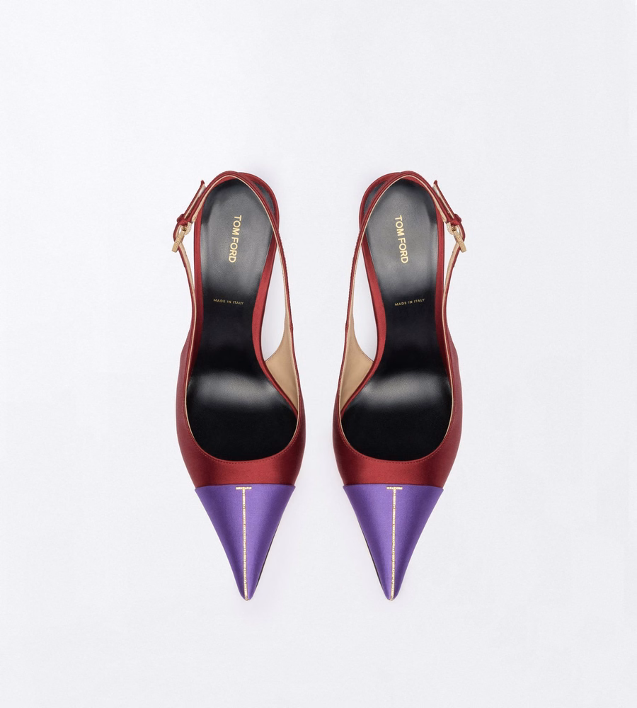 SATIN AND CRYSTAL STONES THEA SLINGBACK