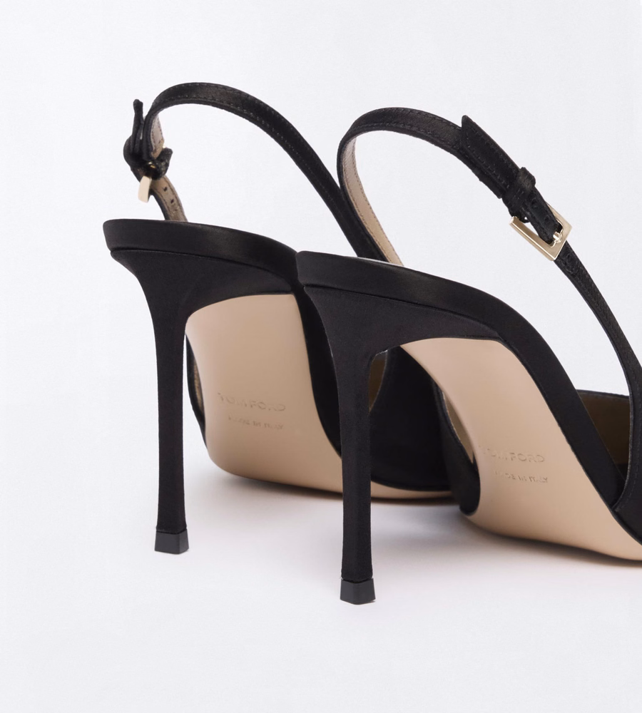 SATIN AND CRYSTAL STONES THEA SLINGBACK