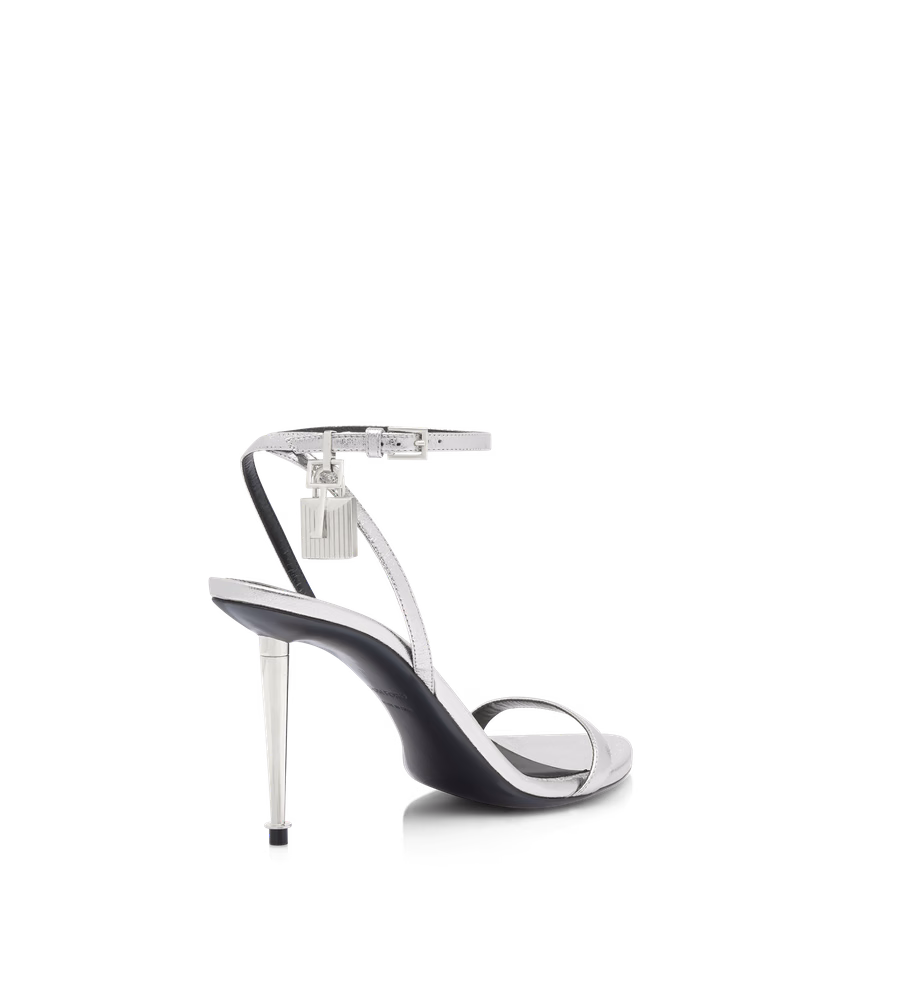LAMINATED NAPPA LEATHER PADLOCK SANDAL