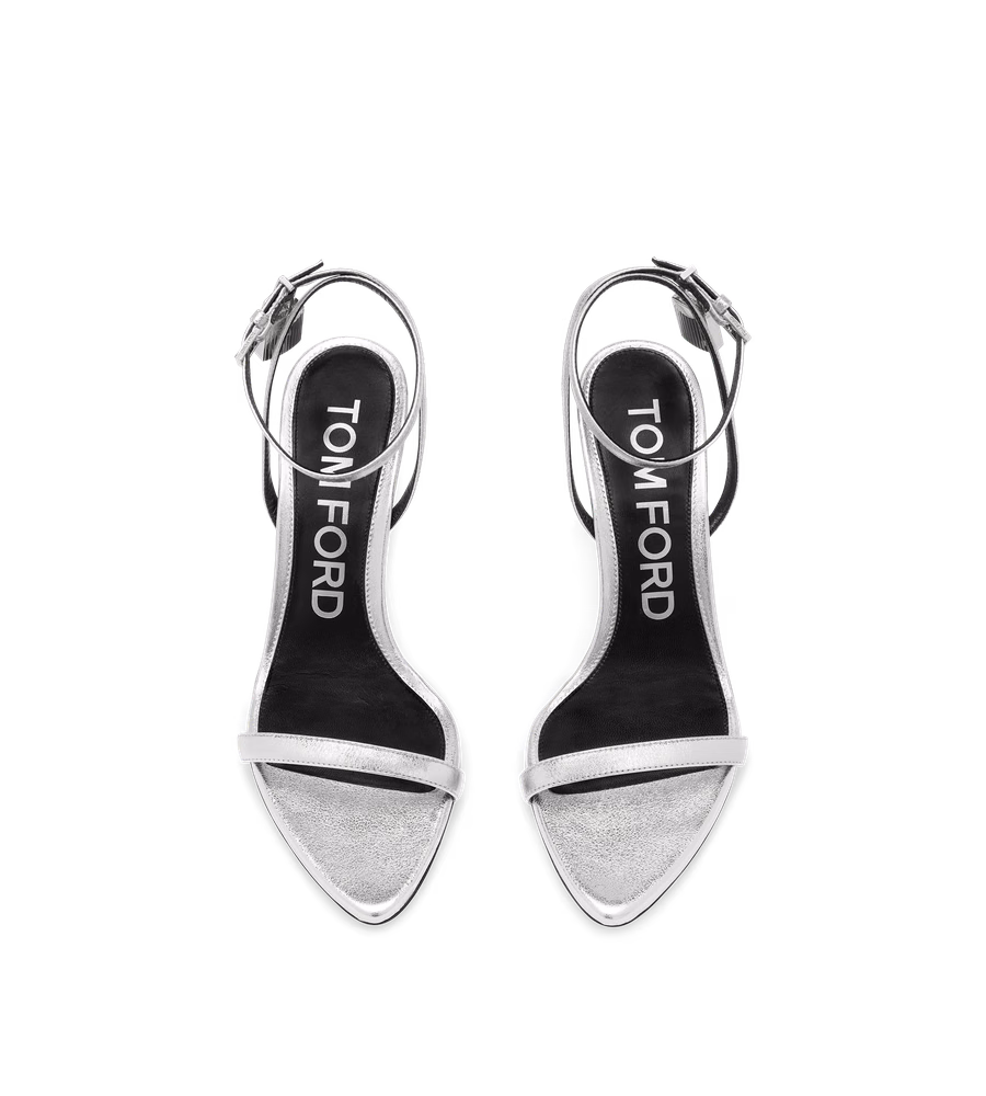 LAMINATED NAPPA LEATHER PADLOCK SANDAL