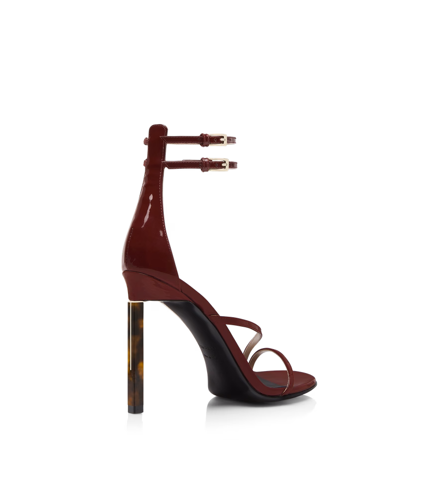 PATENT LEATHER ANKLE STRAP SANDAL