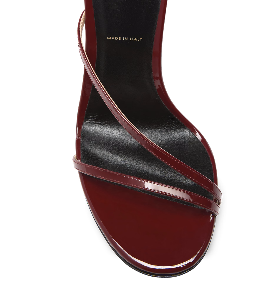 PATENT LEATHER ANKLE STRAP SANDAL