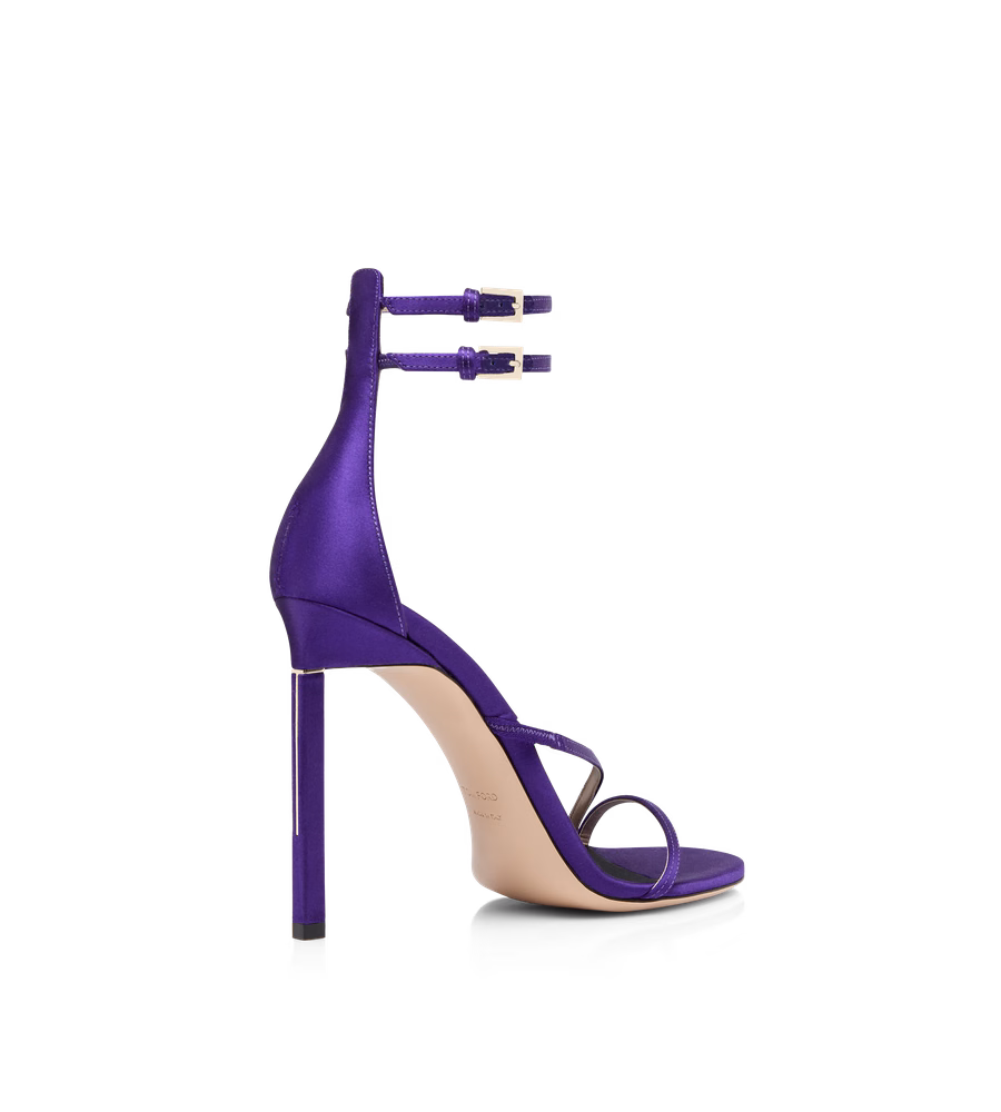 SATIN T ANKLE STRAP SANDAL